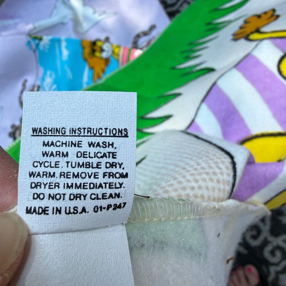 Vintage Encee Inc Beach Blanket 60x90 Cartoon Lion Tiger Cheetah Sunbathing USA